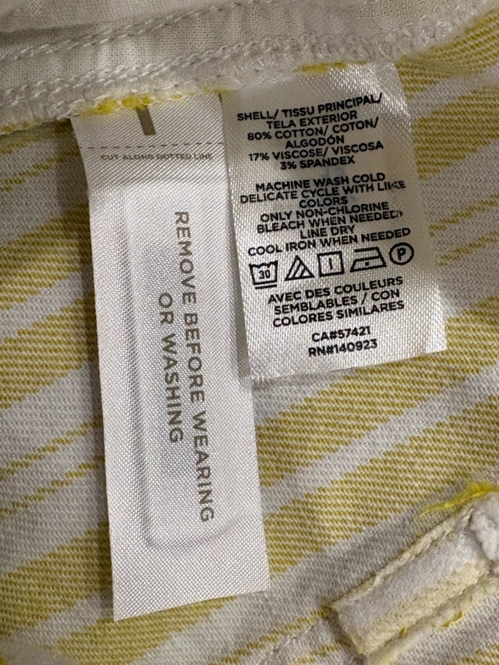 NWT Women’s LOFT Bright Yellow/White Striped Casual Skirt (14) - Picture 5 of 5